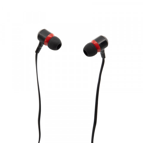 Getttech Hard Earbuds with Mic, Black and Red - SKU: MI-1250R