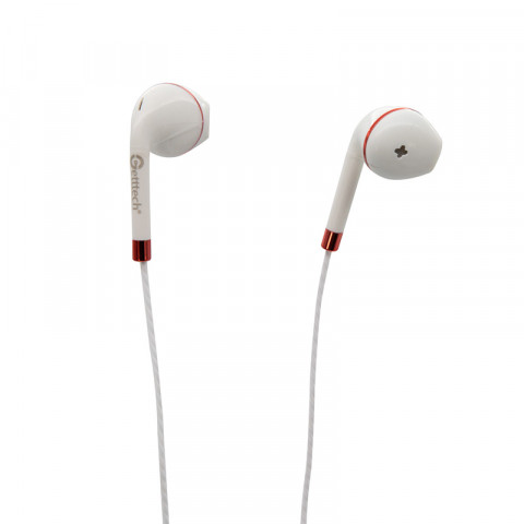 Getttech Sharp Earbuds with Mic Sharp, Red and White - SKU: MI-1440R